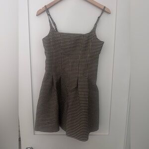 Rebecca Taylor Black and White Gingham Mini Romper